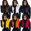 2023 새로운 트렌디 여성 패딩 조끼 코트 코튼 자켓 디자이너 민소매 솔리드 컬러 방풍 열 야외 퍼퍼 자켓 웜 코트