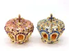Pochettes à bijoux en forme de couronne, boîte en étain, moules, bibelot en cristal de petite taille