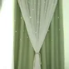 Curtain Double Layer Blackout Curtains Star Cutout For Living Room Jinya Home Decor White Sheer Window Panels 1