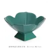 Plates Chinese-style Ceramic High-footed Refreshment Plate Fruit Nut Snack Storage Tray Modern Home Living Room Decoration