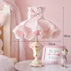 Tischlampen Prinzessin Rosa Spitze Schlafzimmer Schreibtischlampe Moderne LED-Ständer Leuchten Wohnzimmer Mädchen Hochzeit Dekor Home Beleuchtung