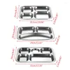 Dinnerware Sets T84E Stainless Steel Divided Dinner Tray Lunch Container Plate For School Canteen 3/4/5 Section