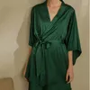 Damen-Nachtwäsche, Damen-QWEEK-Satin-Roben, Damen-Bademantel, Peignoir, Hochzeitskleid, Brautjungfern-Geschenkkleid, Braut-Kimono