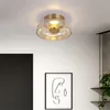 Luci a soffitto fumato Nordico camera da letto in vetro grigio camera da letto salotto lampade balcone late nava