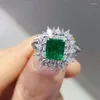 Trouwringen Luxe groen CZ voor bruidsceremonie mode -accessoires hoogwaardige damesoverzicht sieraden vrouwelijke geschenken