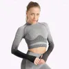 Aktive Sets Plus Größe Yoga Anzüge Gym Set Frauen Nahtlose Sport Enge Hosen Langarm Top 2 Stück Workout Kleidung für