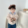Jacken Kleinkind Jungen Mantel Baby Mädchen Baumwolle Jacke 2023 Kinder Button Up Strickjacke Kinder Kleidung Korea Herbst Geboren Säuglings Oberbekleidung