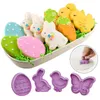 Moules de cuisson 1set Pâques Cookie Moule Ensemble Oeuf Poussin Papillon Coupeur En Plastique Biscuit Décor Outils