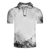 Polos pour hommes 2023 Homme Polo Shirt Mens Paysage Smog 3D Imprimé Casual T pour hommes Tops à manches courtes Tees