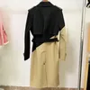 Trench da donna autunno designer di lusso Giacca a vento da donna in pelle con corpo Cappotto con cintura allentata Cappotto da trench lungo casual femminile A26