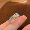 Уважаемые кольца личность мода Полово желто -белое циркон кольцо кольцо для женских аксессуаров подарки 6 7 8 размеров