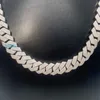 Пропуск бриллиантового тестера 15 мм 4 -й камень заморозил vvs1 moissanite кубинское ожерелье цепи мужчин