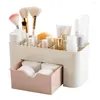 Lagringslådor 1PC Mini Makeup Box Cosmetics Case Lipstick Small Desktop Organiser Jewelry Container Holder 22 10 10.3cm
