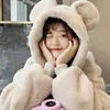 Women's Fur & Faux Winter Hooded Ears Fluffy Coat Women Furry Thick Warm Coats Kawaii Cute Female Casual Jacket Solid Color