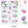 Kits d'art d'ongles GW Décoration 5D Relief Gravure Étiquette de fleur Autocollant à paillettes Acrylique Adhésif en relief