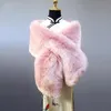 Women's Fur & Faux Evening Dress Shawl Artificial Elegant Cloak Warm Coat Wedding Party Pure Collar Chic