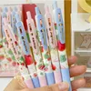 1Pcs Sweet Girl 0.5mm Fresh Pink Peach Gel Pen Kawaii Strawberry Fruit Press Neutral Cute School Writing Supplies Gift