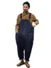 Jeans pour hommes Vintage Denim salopette hommes Safari Style couleur unie combinaison pantalon décontracté ample bavoir pantalon hommes travail Cargo