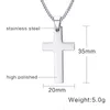 Pendanthalsband klassiska Mens Cross Halsband 24 "Rostfritt stål Länkkedja Kristus Tro Prayer Juvelrypendant