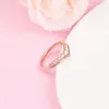 Rose Gold Plated Timeless Wish Floating Pave Ring Fit Pandora Jewelry Engagement Wedding Lovers Fashion Ring