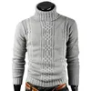 Herrtröjor vinter 2023 turtleneck tröja män vintage tricot pull homme casual tröjor manliga utkläder smal stickad solid jumper