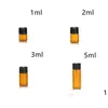 香水ボトル1ml 2ml l 5mlアンバードロッパーミニガラスエッセンシャルオイルディスプレイバイアル茶色のサンプルコンテナドロップdhzsyを届ける