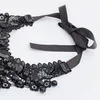 Choker Fashion Lace Ribbon Gem Stone Round Pärlor Bollhänge Halsband Böhmen Halsband Kedja Kvinnor Smycken Chokers