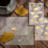 Prezent Wrap retro liść wiatrowy seria liści złota folia brązowa naklejka do pieczęci etykieta do kart urodzinowych Prezenty Envelope