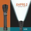 Lampes de poche torches 300000 LM XHP90.2 lampe de poche LED la plus puissante torche LED rechargeable USB XHP90 XHP50 XHP70 lampe à main 18650 lampes de poche tactiques 0109