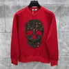 Men's Hoodies Winter Luxury Male Hoody Tops And Women Heavy Craft Skulls Drilling Sweatshirts Brand