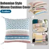 Kuddefodral Bohemian Tassel Tufted Throw Pudowcase Nordic Decorative Cushion Cover Geometric Macrame for Bed Soffa Home