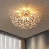 Plafoniere Nordic Fiocco di neve Lampadario di cristallo Oro chiaro / Argento Dente di leone Plafon Lampada Lampade decorative a LED per soggiorno