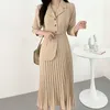 Casual Dresses Spring Summer Bodycon Pleated Dress with Belt Office Lady Solid Slim Elegant Clothes