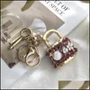 Key Rings Lock With Shape Pendant Metal Keychain For Women Party Gift Friend Jewelry Drop Delivery Dh4Mf