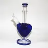 Hookahs 9inch hjärtglas Bong Dab Oil Rigs Bubbler Mini Water Pipes med 14 mm Slide Bowl Pieces Quartz Bangers Oil Burner