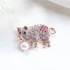 Broches Mooie dierenglaas Pin Diamond varken Badge broche rugzak reversjuwelen vriendje cadeau