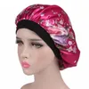 Serviette femmes Satin solide chapeau de couchage doux soie nuit cheveux Bonnet confortable tête couverture large bande élastique perte