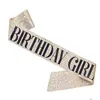 Украшение вечеринки 3 цвета модные вечеринки с днем ​​рождения Shoder Best Girl Eteiquette Belt 2 стили Princess Ribbon 160x9,5 см. DRHPMS DHPMS