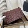 Дизайнеры классический мальчик -лопаток плечо Channell Bags France Brand Brand Fashion Caviar Кожаная Qulited Matelasse Sumbams Серебряная металлическая цепь сумка кросс -кузов роскошная сумка