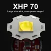 Фонарики факелы Высокая мощность фонарик 100000 Lumen XHP70 Flash Light Перезаряжаемая 18650 Светодиодный светодиодный фонарик Ultra Bright Torch Tactical 0109