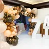 Décoration de fête à double couche Balloons marron arc kit de peau couleur Latex Garland anniversaire de mariage baby shower décorations