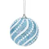 Party Decoration 8cm Blue Glitter Christmas Baubles Ornament Ball inlaid Pearls Home Garden For Tree I5k2