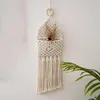 Figuritas decorativas hechas a mano de algodón tejido atrapasueños Boho macramé colgante de pared decoración del hogar adorno artesanal accesorios de regalo