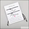 Otras pulseras Colgante de aleación personalizable Cuerda trenzada roja Pulsera de amistad Pareja simple Joyería Drop Entrega Otq6O