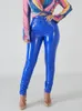 Pantalon femme Latex cuir Pu femmes rose noir pantalon serré Streetwear mode taille haute crayon pantalon femme bas mince