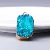 Pendant Necklaces Natural Druzy Agates Pendants Charms Stone Crystal Geode Charm For Jewelry Making Necklace Diy