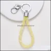 Key Rings Custom Keychains Flash Diamond Leather Rope Chain Alloy Lobster Buckle Personalized Womens Jewelry Pendant Drop Delivery Ot4Dn