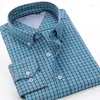 Camicie casual maschile plus size 8xl 9xl 10xl camicia a maniche lunghe autunnali da uomo Business Classic Plaid 14 Color Opzioni