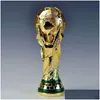 Arts And Crafts European Golden Resin Football Trophy Gift World Soccer Trophies Mascot Home Office Decoration Drop Delivery Garden Dhni