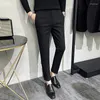 Abiti da uomo Taglie forti 38 36 Autunno Inverno Abbigliamento formale da lavoro formale Pantaloni da abito di lana per uomo Abbigliamento 2023 Pantaloni da ufficio casual slim fit